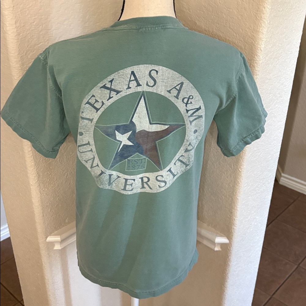 Comfort Color Texas A&M University green pocket tee Size S - Picture 12 of 17